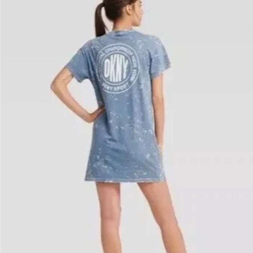 DKNY Blue Mini Dress Chic and Versatile